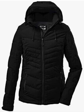 Killtec women's quilted puffer jacket, Black, Size 10